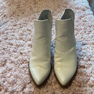 White booties with cut out